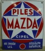 PLAQUE EMAILLEE PILES MAZDA CIPEL