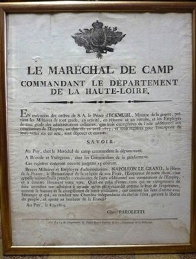 APPEL CONCERNANT ACTE ADDITIONNEL 1ER EMPIRE. 1815