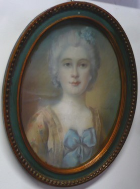 Ecole Franaise XIX/ XXe, pastel Portrait lgante