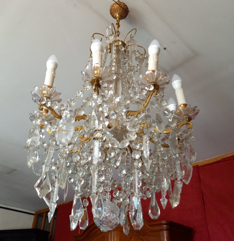 Lustre Pampilles  Neuf bras de Lumires