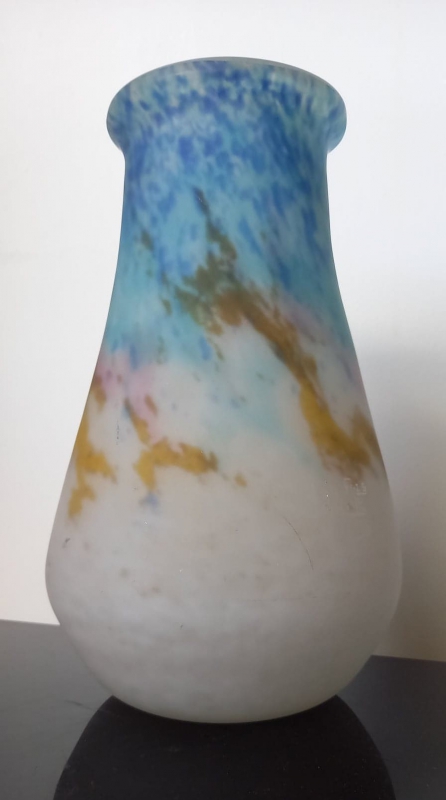 Muller Fres Luneville : Vase Verre Marmoren
