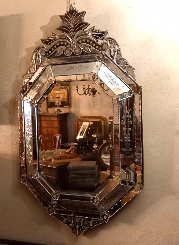 Miroir de Venise Octogonal, Fronton Dcoup