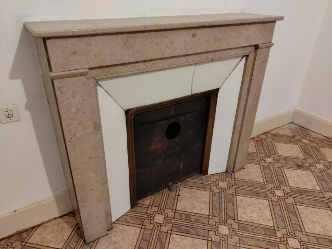Chemine marbre Beige Rose, Epoque Art Dco