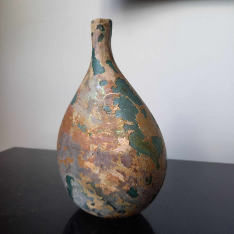 Fiole Verre Iris. Orient Mdivale, Emp. Byzantin