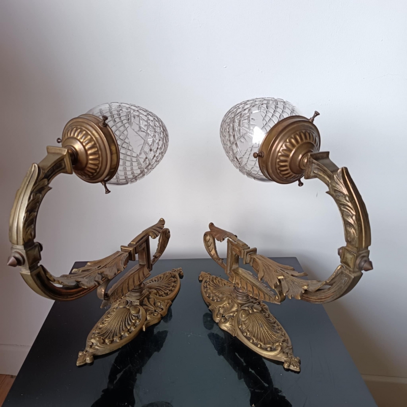 Paire de Grandes Appliques Murales