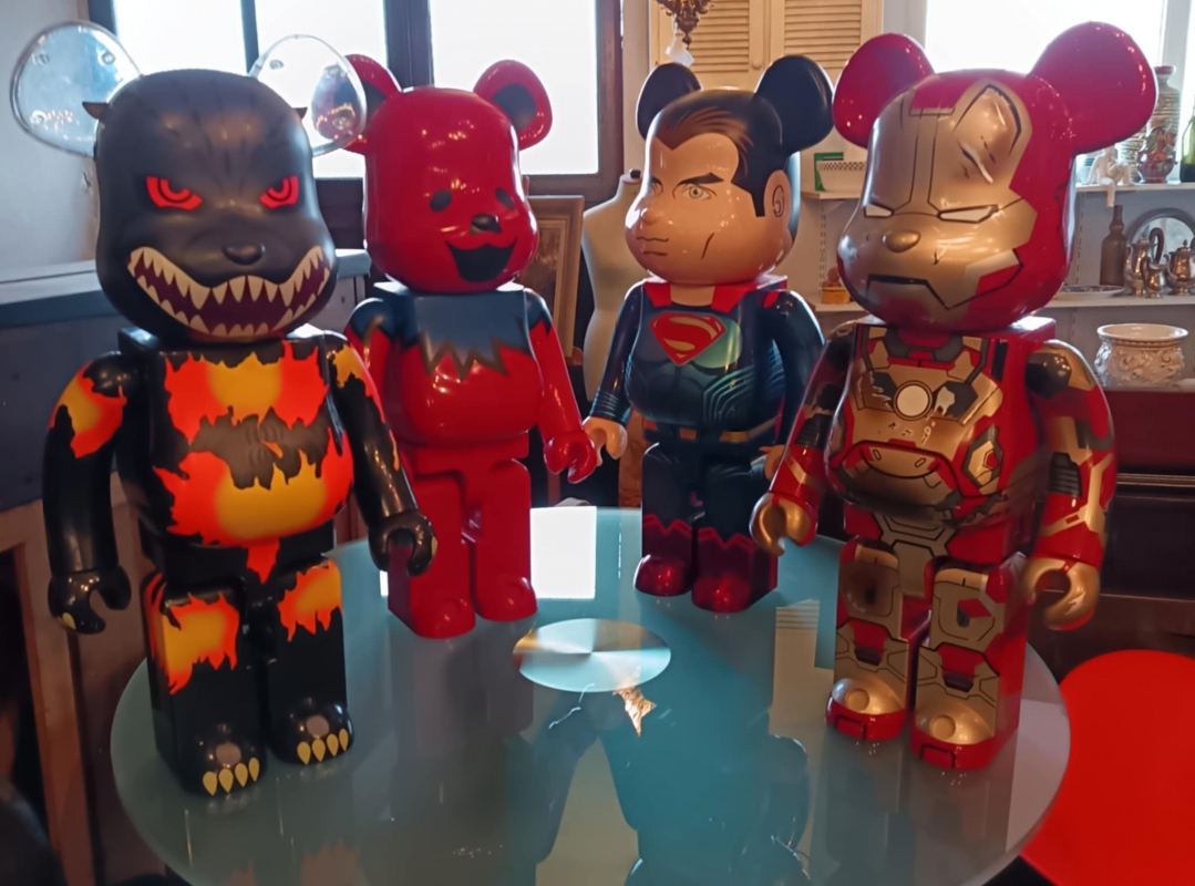 Bearbrick 1000% Godzilla Superma Iron Man Ours Dce