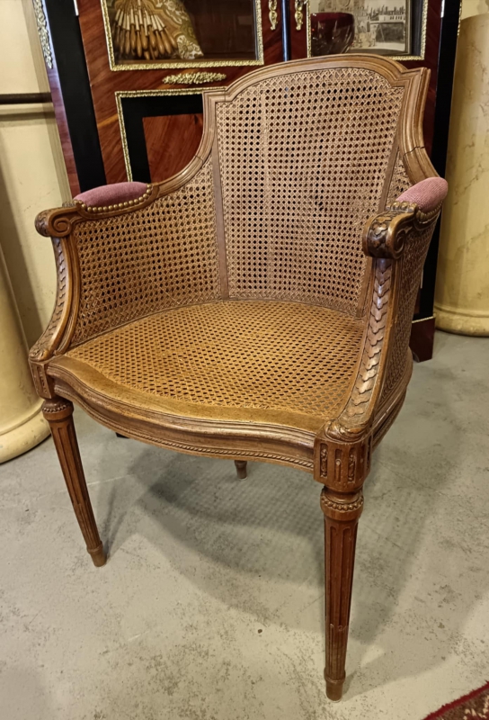 Fauteuil de Bureau, fin XIXe de Style Louis XVI