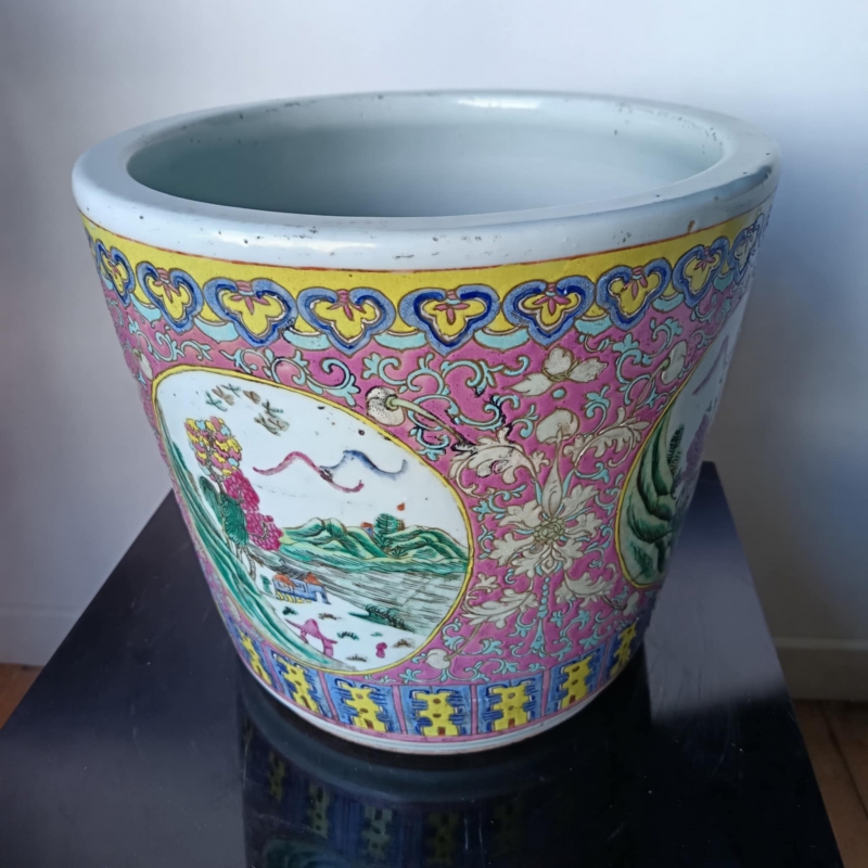 Aquarium Porcelaine Chine XIXe