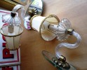 PAIRE D'APPLIQUES EN VERRE ET FOND GLACE 1950 