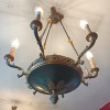 Lustre Six Feux en Tle Laque, de Style Empire