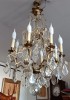 Lustre  Pampilles, huit feux en Chandelier + un