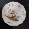 Assiette Nevers XVIIIe dcor d'oiseau branch