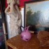 Pichet boule en verre marmoren A Delatte Nancy